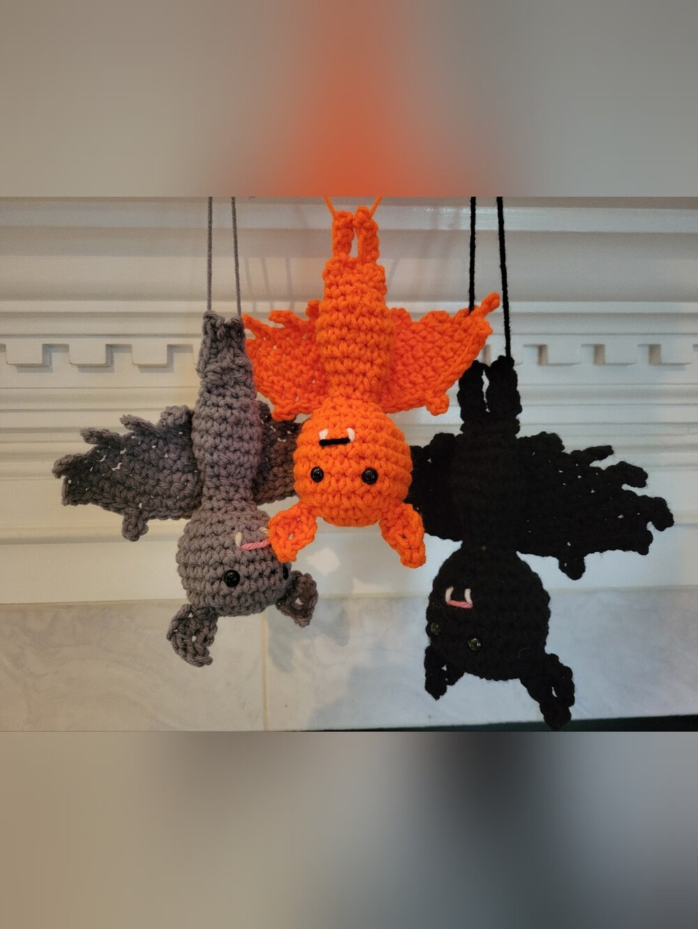 Halloween Orange Bat Dangler Spooky Sweet Decoration Car House
